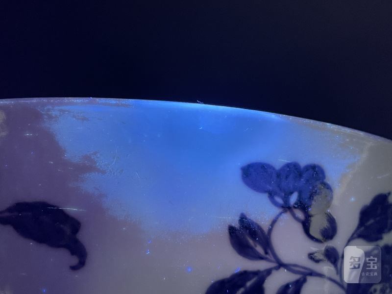 清康熙 仿宣窑青花折枝花纹纹碗 - 图13